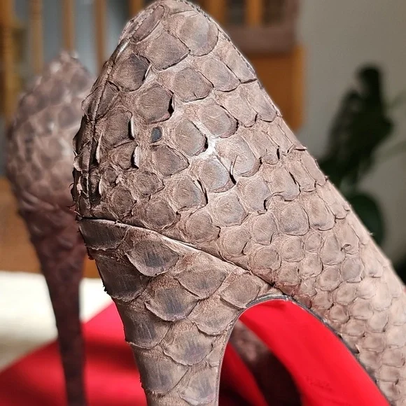 Louboutin Python Peep-Toe Heels - Picture 13 of 13